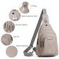 10L Crossbody Sling Bag for Women Men Anti Theft Cross Body Fanny Pack Belt Bag Purse Gifts for Women Faux Leather