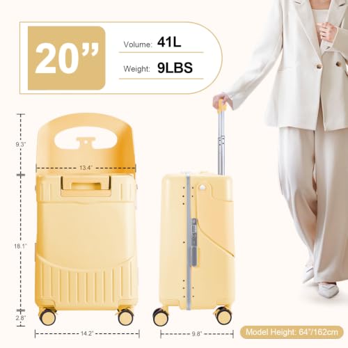 Ride On Luggage with Foldable Seat&Seat Belt