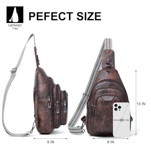 10L Crossbody Sling Bag for Women Men Anti Theft Cross Body Fanny Pack Belt Bag Purse Gifts for Women Faux Leather