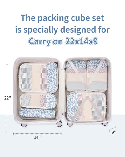 6 Set Compression Packing Cubes for Travel Women Men