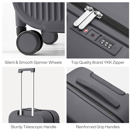 26 Inch Large Checked Luggage PC Hardshell Suitcases with Wheels for Travel Woman Men