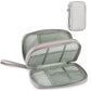 PU Leather Cable Organizer Double Layer Travel Pouch