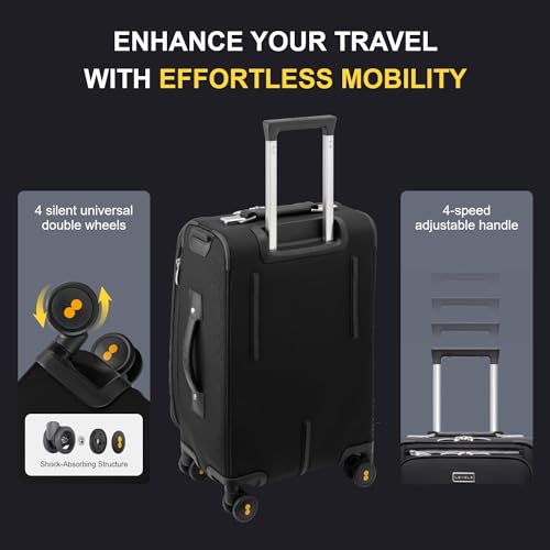 Carry On Luggage with Laptop Compartment 20" Softside Suitcase