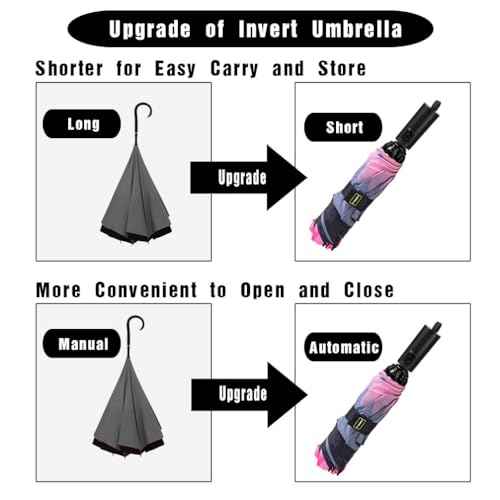 Umbrella Compact Inverted Folding Umbrellas Auto Open Auto Close