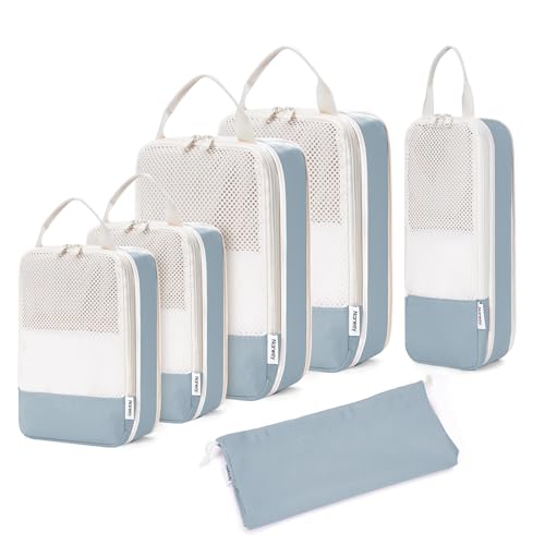 6 Set Compression Packing Cubes for Travel Women Men