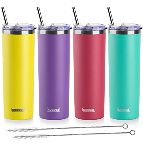 Insulated Coffee Tumbler with Lid and Straw