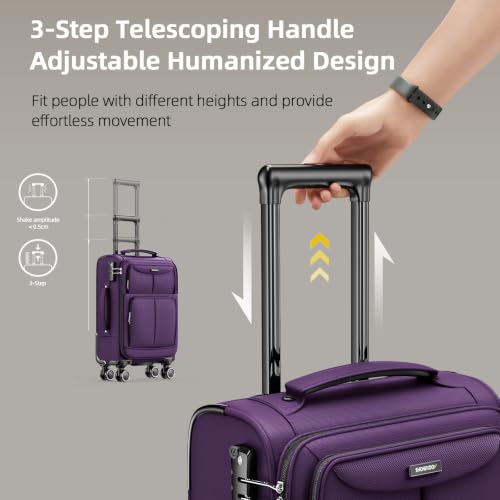 Luggage Sets 3 Piece Softside Expandable Durable Suitcase Sets (3 Count)