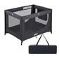 Pack and Play Portable Baby Crib Foldable Playard Leightweight Travel Playpen for Tooddlers and Infant Black