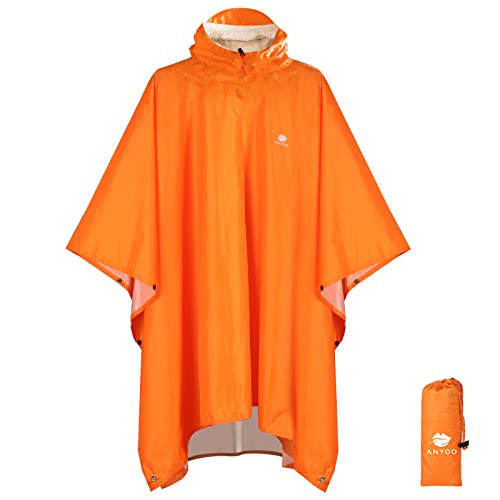 Hooded Rain Poncho for Adult Waterproof Lightweight Raincoat