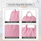 LFH Home Large Premium Cotton Rich Canvas Laundry Bag with Drawstring and Handles Heavy Duty (2 Count)