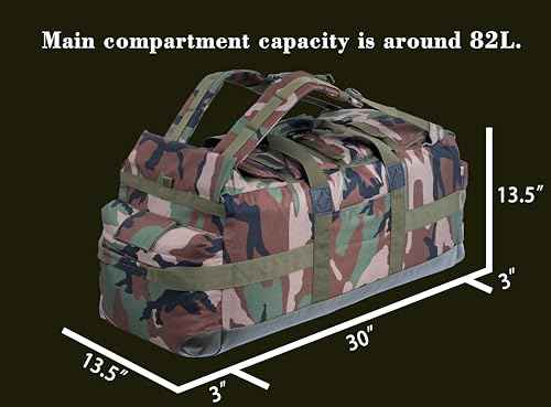 Large Military Duffle Bag Backpack Tactical Field Gear Equipment Duffel Bag Army Deployment Bag 85L