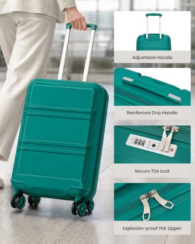 Carry On Luggage 22x14x9 Airline Approved with Spinner Wheels