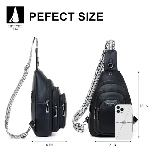 10L Crossbody Sling Bag for Women Men Anti Theft Cross Body Fanny Pack Belt Bag Purse Gifts for Women Faux Leather