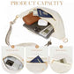 Beige Corduroy Crossbody Bag Women Vintage Boho Fanny Pack with Gold Zipper