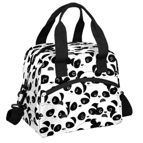 Black White Panda Lunch Bag for Women Girls (B 025)