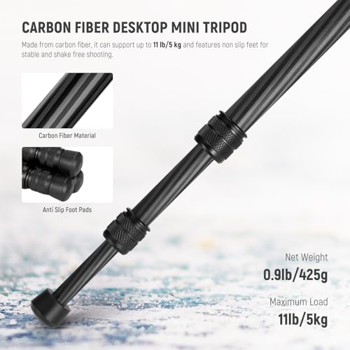 TP09 Carbon Fiber Mini Tripod Compatible with iPhone
