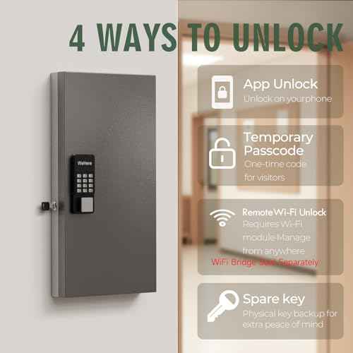 48 Key Lock Box Smart Key Organier Cabinet with Keypad & App for Office