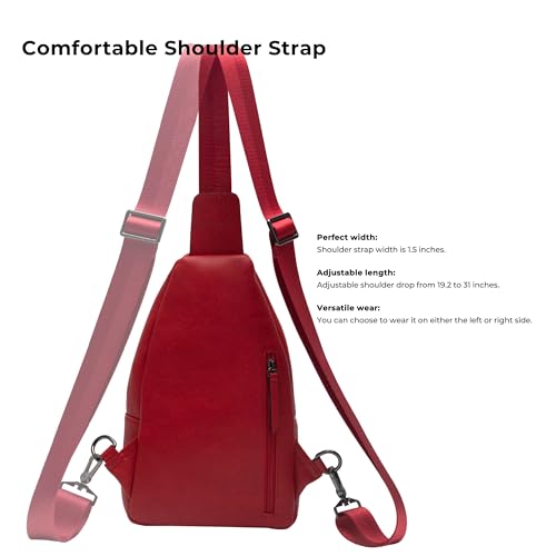 Large Sling Bag for Women Crossbody Purse Leather Fashionable Trendy Chest Bag for Travel