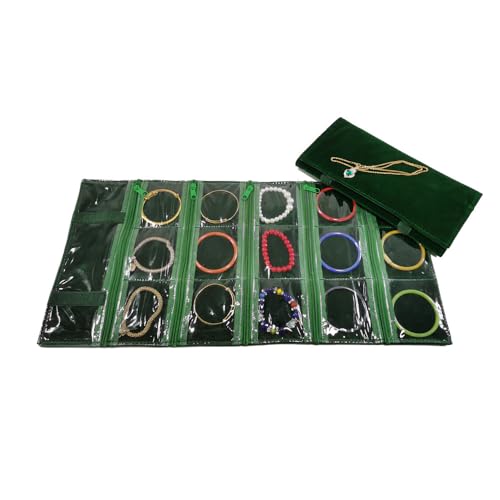 Travel Jewelry Roll Bag Portable Organizer Pouch With Grids&PVC Cover Storage Bags for Necklace