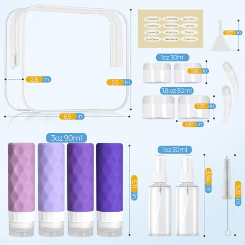 16pack Travel Bottles for Toiletries (16 Count)