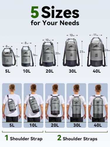 Waterproof Dry Bag Backpack with Zippered Pocket