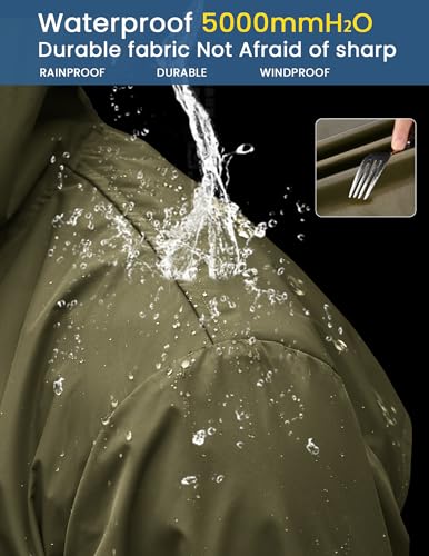 Men's Rain Jacket Waterproof Cycling Packable Raincoat with Hood Lightweight Windbreaker