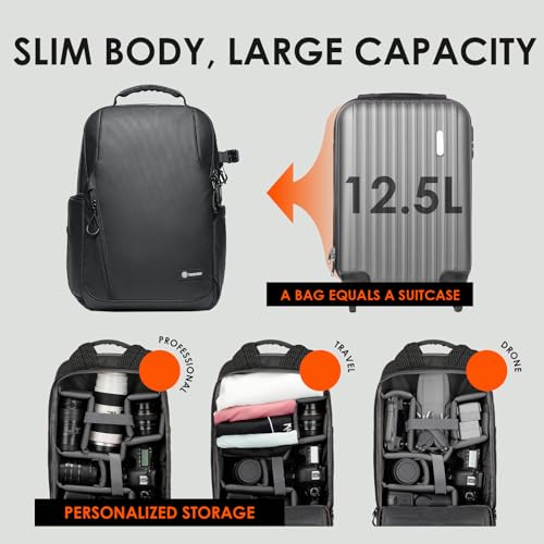 Urban Camera Backpack for Photographers Compact 12.5L Black TRL