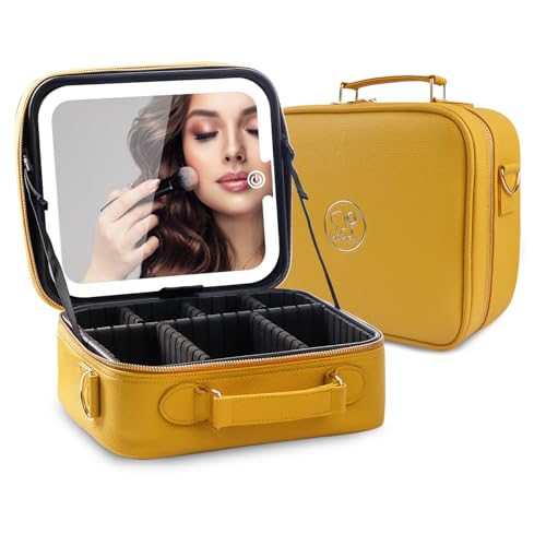 Travel Makeup Bag Cosmetic Bag with Lighted Mirror