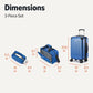 3 Piece Luggage Set with Spinner Wheels (3 Count)