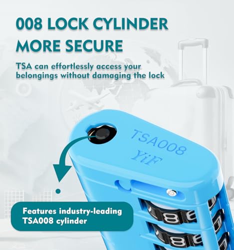 TSA Approved Luggage Locks with Search Alert Indicator (3 Count)