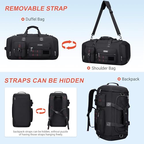 Duffle Bag for Men 3 in 1 Convertible 40L Nylon Gym Travel Backpack