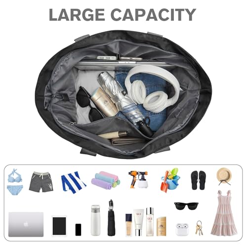 Beach Bag Waterproof Sandproof Large Capacity Foldable for Women