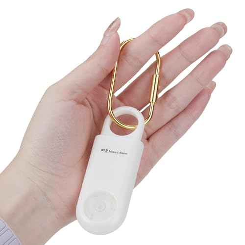 130db Personal Safety Alarm with Ultra Bright Strobe Light. Coconut White