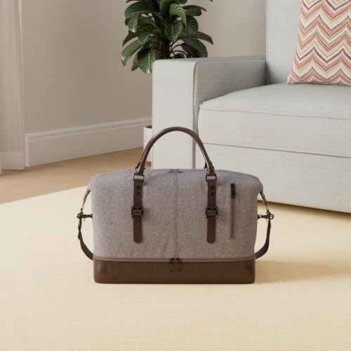 Leather Travel Bag with Shoe Pouch