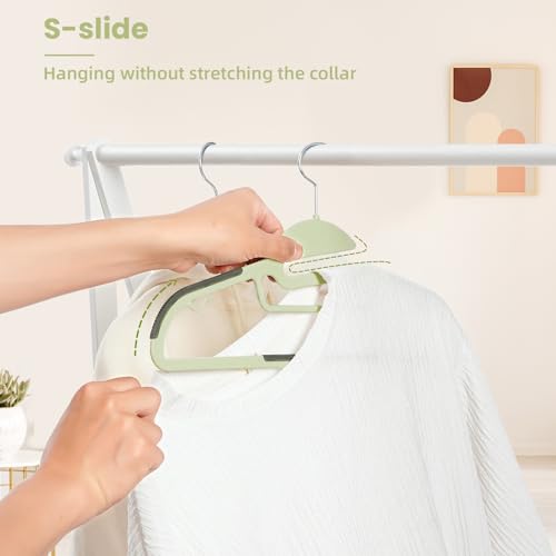 Heavy Duty Plastic Hangers 50 Pack with Non (52 Count)