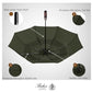 Folding Umbrella Real Wood Handle Auto Open Close Olive Green