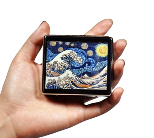 Silver Vintage Pill Box 7 Day Metal Pill Box with Mirror and 8 Compartments Cute Travel Pill Organizer for Purse (8 Count)