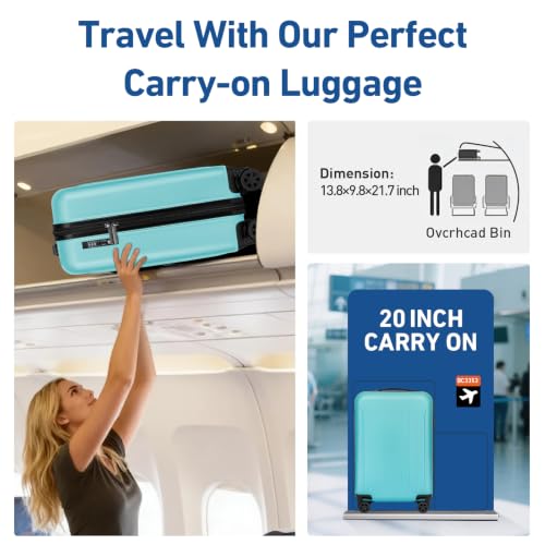 Carry on luggage 22x14x9 Airline Approved Suitcase