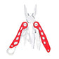 8-in-1 Stainless Steel Multitool with Safety Lock and Nylon Sheath, Red