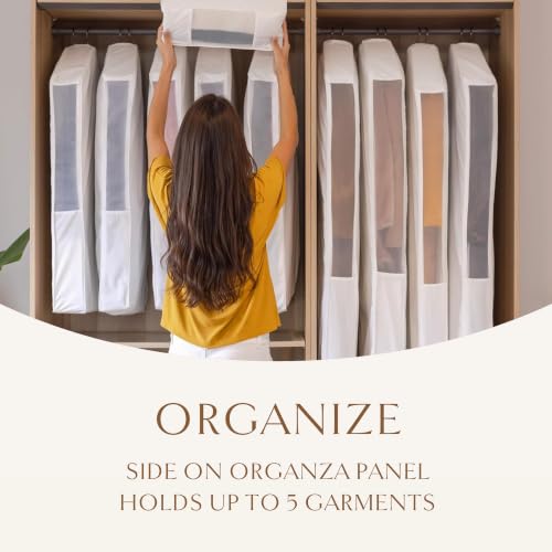 Luxury Organic Cotton Garment Bag for Hanging Clothes Long 58"