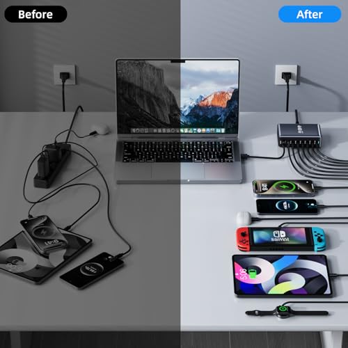 440W Fast Charging 8 Port USB C Charger Block (8 Count)
