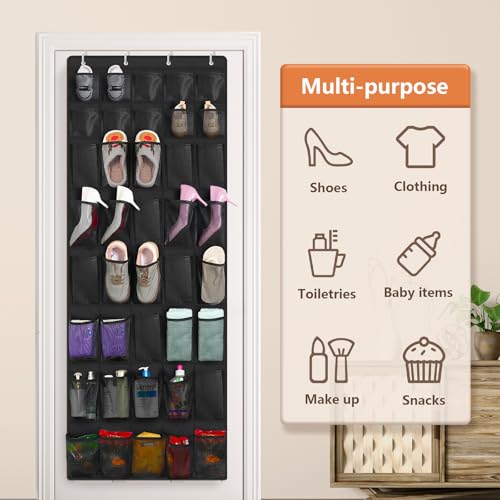 40 Large Pockets Over The Door Shoe Organizer