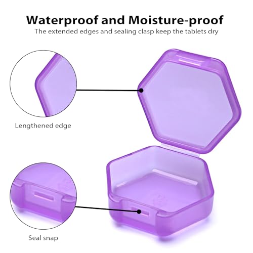 Small Pill Case Travel Pill Box Cute Pill Organizer for Purse Portable Daily Medicine Organizer 1 Compartment Pill Holder for Vitamins (3 Count)