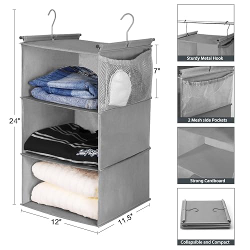 3 Tier Shelf Hanging Closet Organizer (3 Shelves)