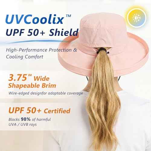 UVCoolix Women's UPF 50+ Wide Brim Cooling Sun Hat