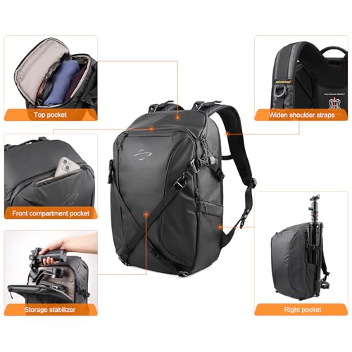 Camera Backpack for Photographer Expandable Waterproof Camera Bag for DSLR