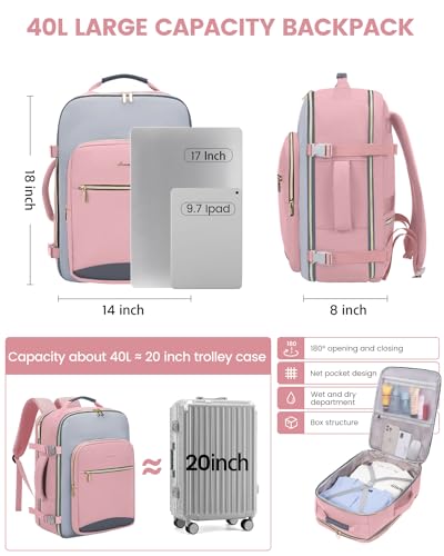40L Travel Backpack for Women & Men
