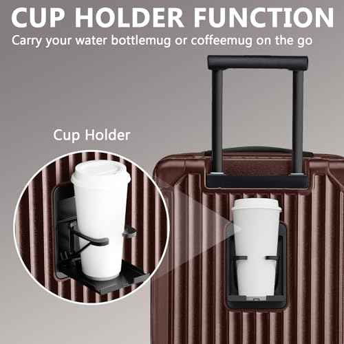 5 Piece Luggage Set with Cup Holder