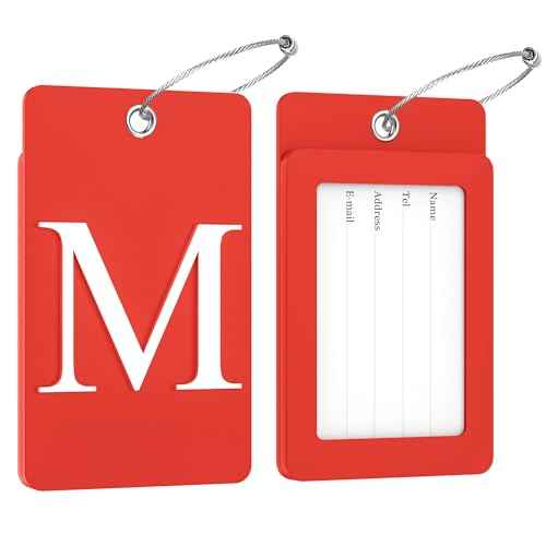 2 Pack Initial Luggage Tags for Suitcases Airplane Travel Essentials (2 Count)