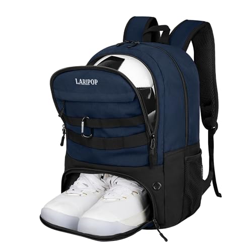 Soccer Backpack Bag with Ball Holder Ventilated Shoe Compartment Large Capacity Sports Gear Bag for Basketball Volleyball Gym